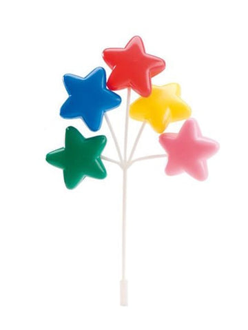 Plastová barevná hvězdičková dekorace na dort 