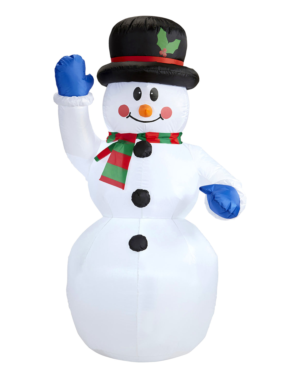 Vue de face de la décoration gonflable lumineuse bonhomme de neige