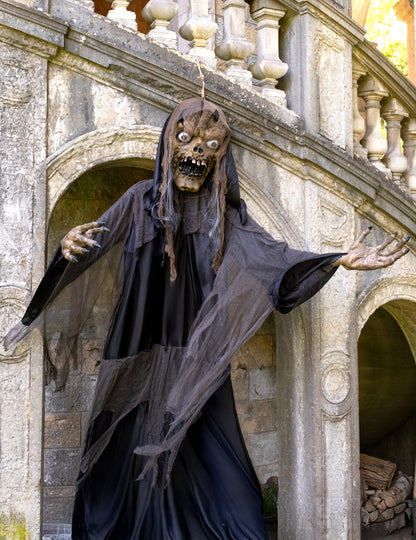 Obří halloweenská dekorace: závěsná čarodějnice/zombie, 3,50 m