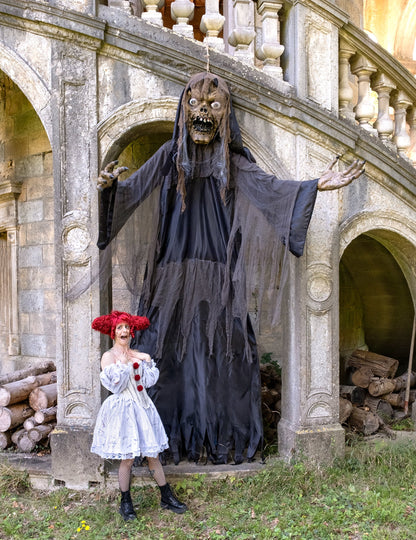 Obří halloweenská dekorace: závěsná čarodějnice/zombie, 3,50 m