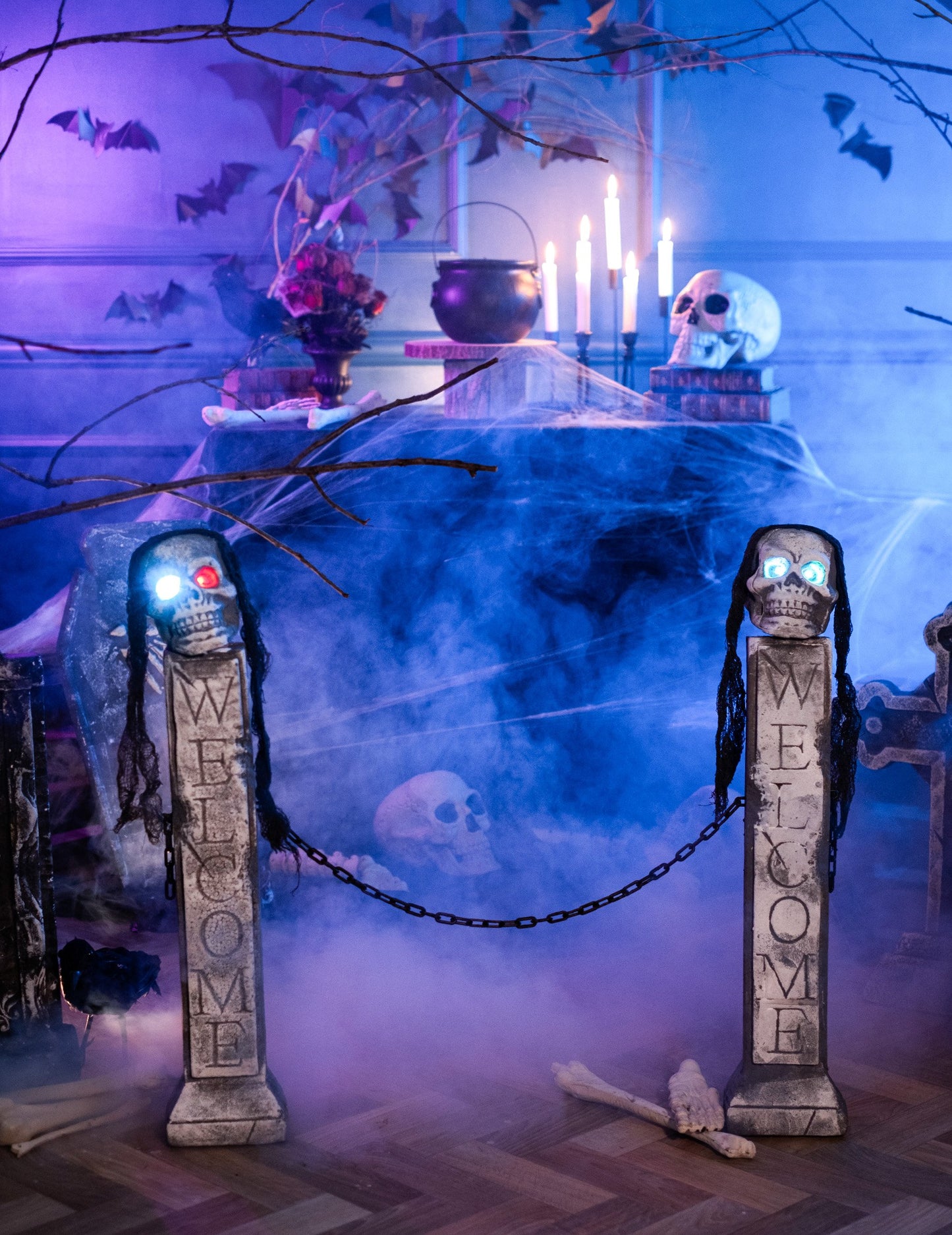 Halloweenská dekorace předního světla hrobky 72 cm