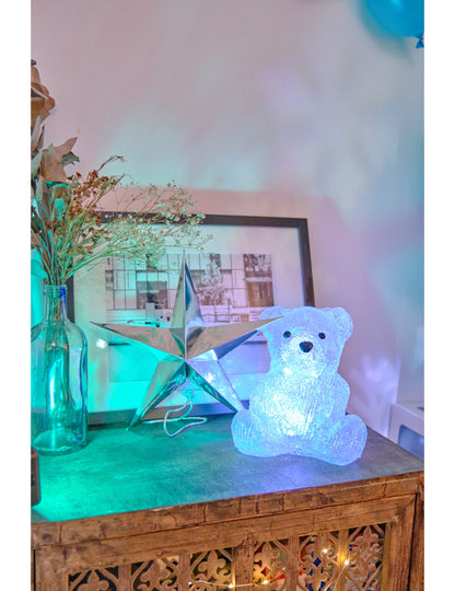 Světelná dekorace lední medvěd 20 cm 16 studených bílých LED