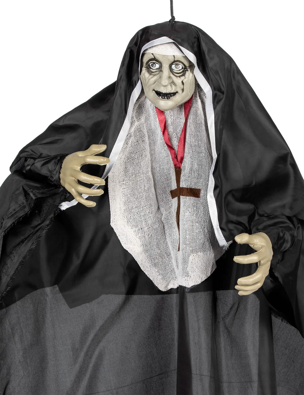 Detail obličeje a rukou světelné náboženské zombie dekorace