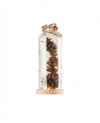 Décoration lumineuse vase avec pommes de pin pour la maison en verre et bois