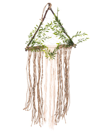 Světelná dekorace z rostlin a juty 80 x 37 cm