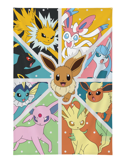 Nástěnná dekorace Pokémon™ Évoli Transformace 125×85 cm s kovovými očky 