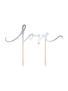 Décoration pic pour gâteau love pour fête argent brillant