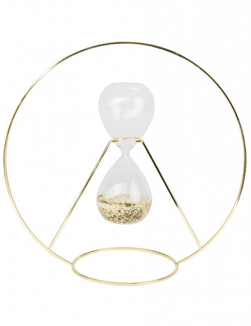 Dekorace kovová přesýpací hodiny zlatá 35 cm 