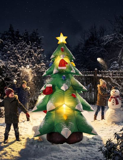 Nafukovací a svítící vánoční stromek dekorace 183 cm 