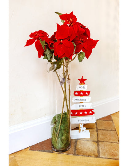 Červenobílá svítící ozdoba na stromeček 50 cm vedl