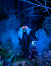 Animovaná, světelná, mluvící čarodějnice Halloween dekorace