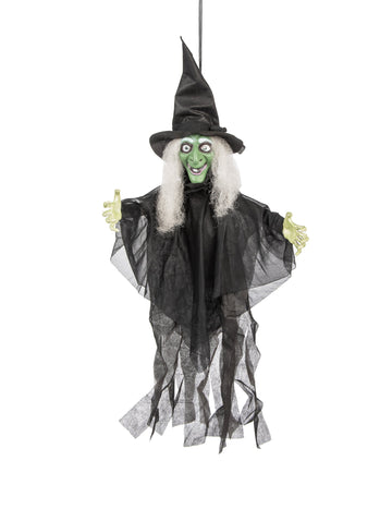 Animovaná, světelná, mluvící čarodějnice Halloween dekorace