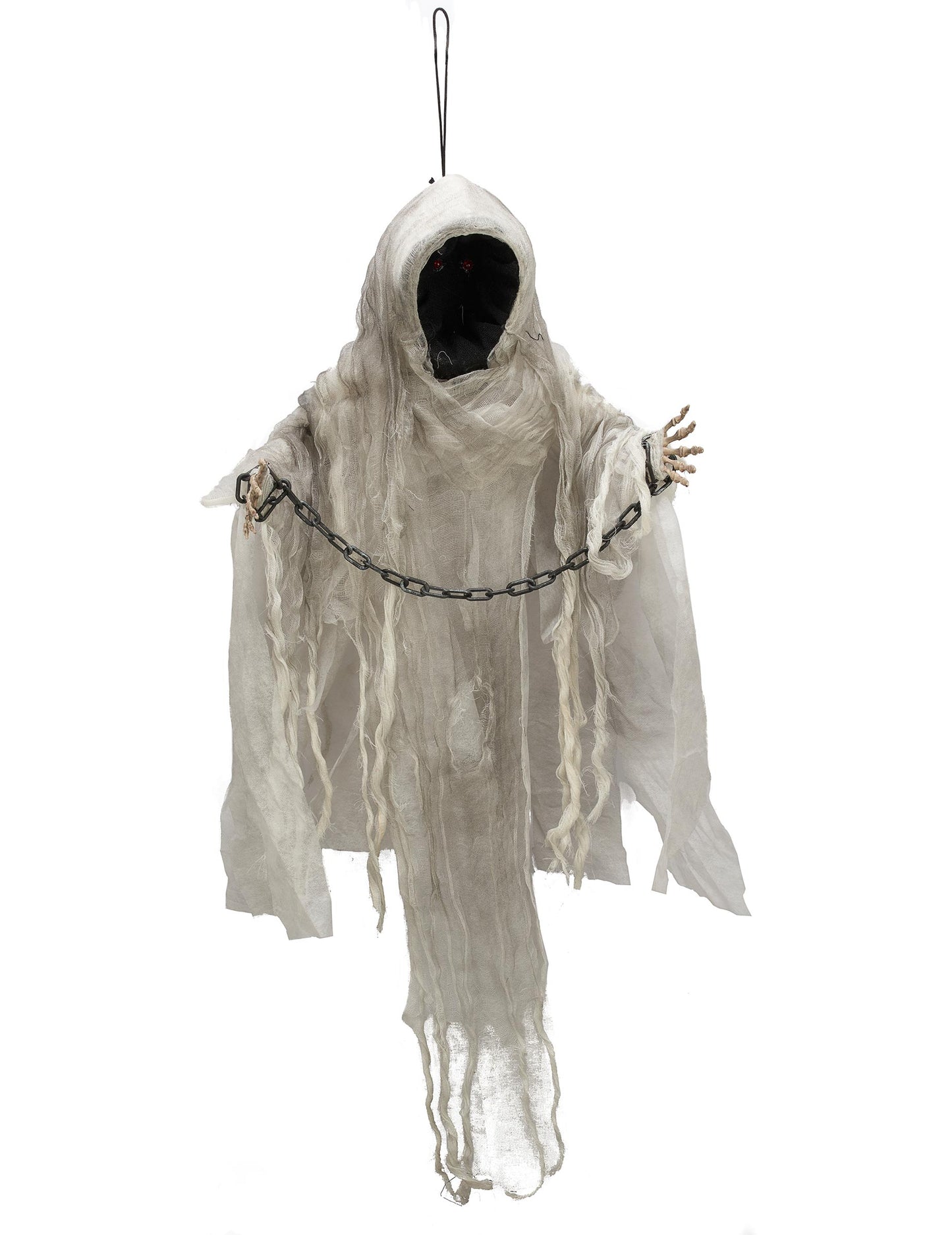 Décoration à suspendre squelette enchaîné pour Halloween blanc lumineux avec chaînes