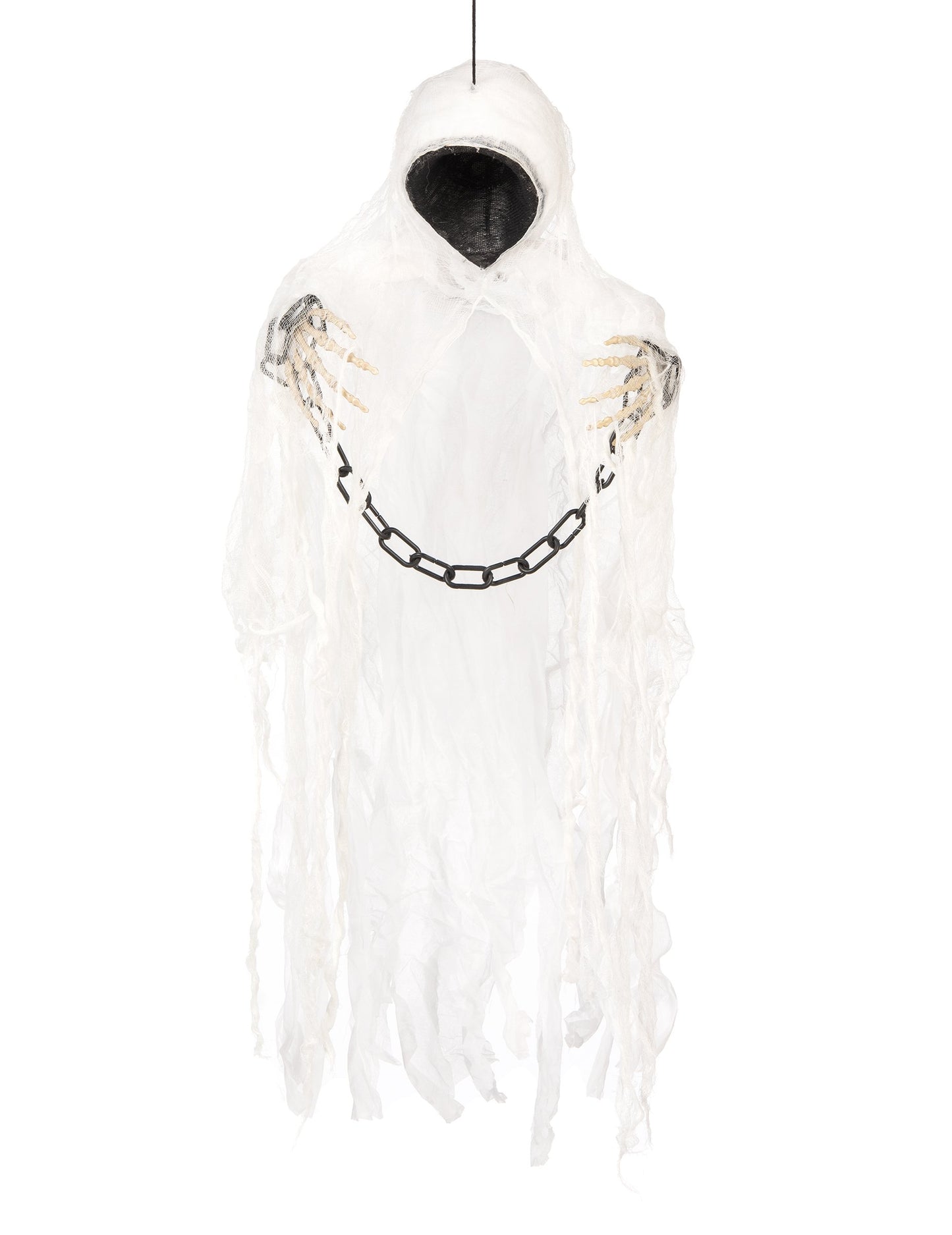 Décoration squelette faucheuse enchainé pour Halloween blanche et noire