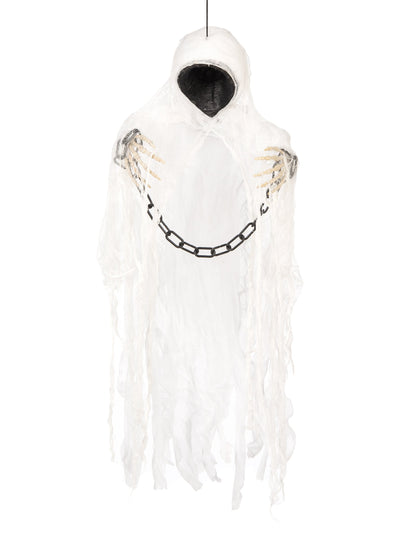 Décoration squelette faucheuse enchainé pour Halloween blanche et noire