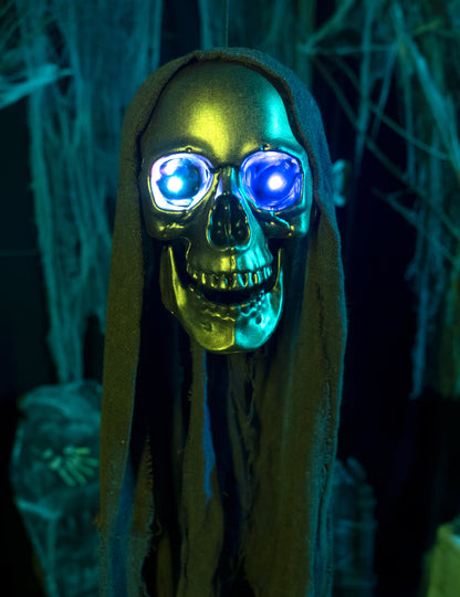 Svítící závěsná dekorace hlavy smrtky