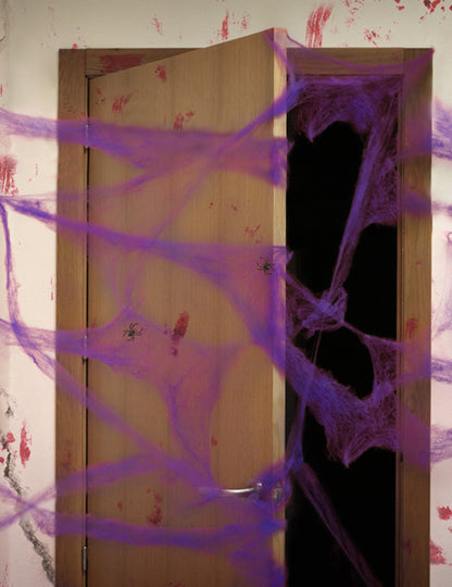 Fialová pavučina s pavouky 20g Halloween