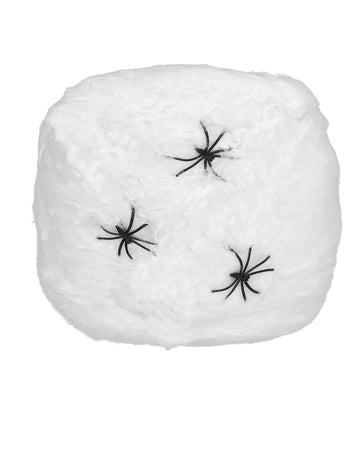 Bílá pavučinová dekorace s pavouky 20g Halloween