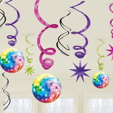 12 závěsných dekorací s disco zrcadlovkou