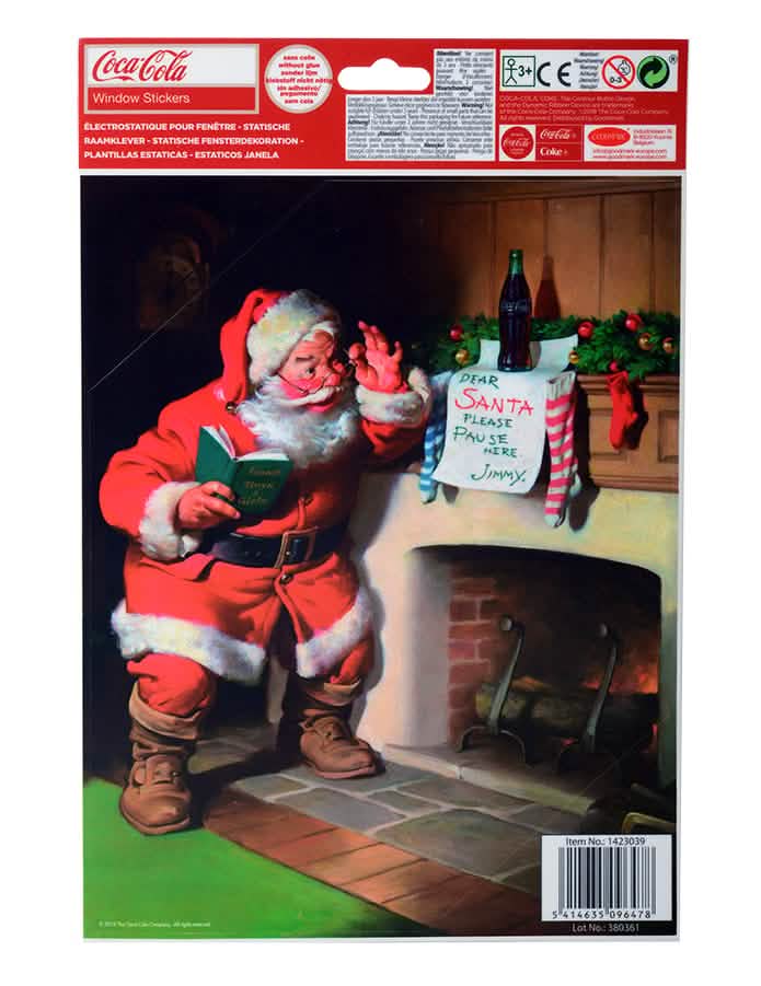 Přehled okenní dekorace Coca-Cola santa claus