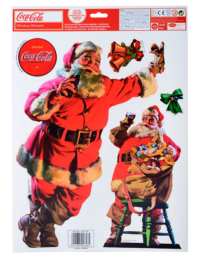 Planche entière des décorations pour fenêtres Coca-Cola Père Noël