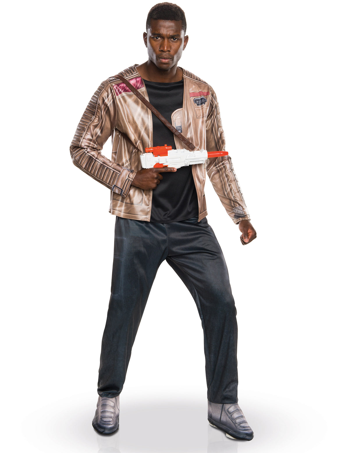 Déguisement Finn Star Wars VII pour adulte marron et noir avec veste imprimée