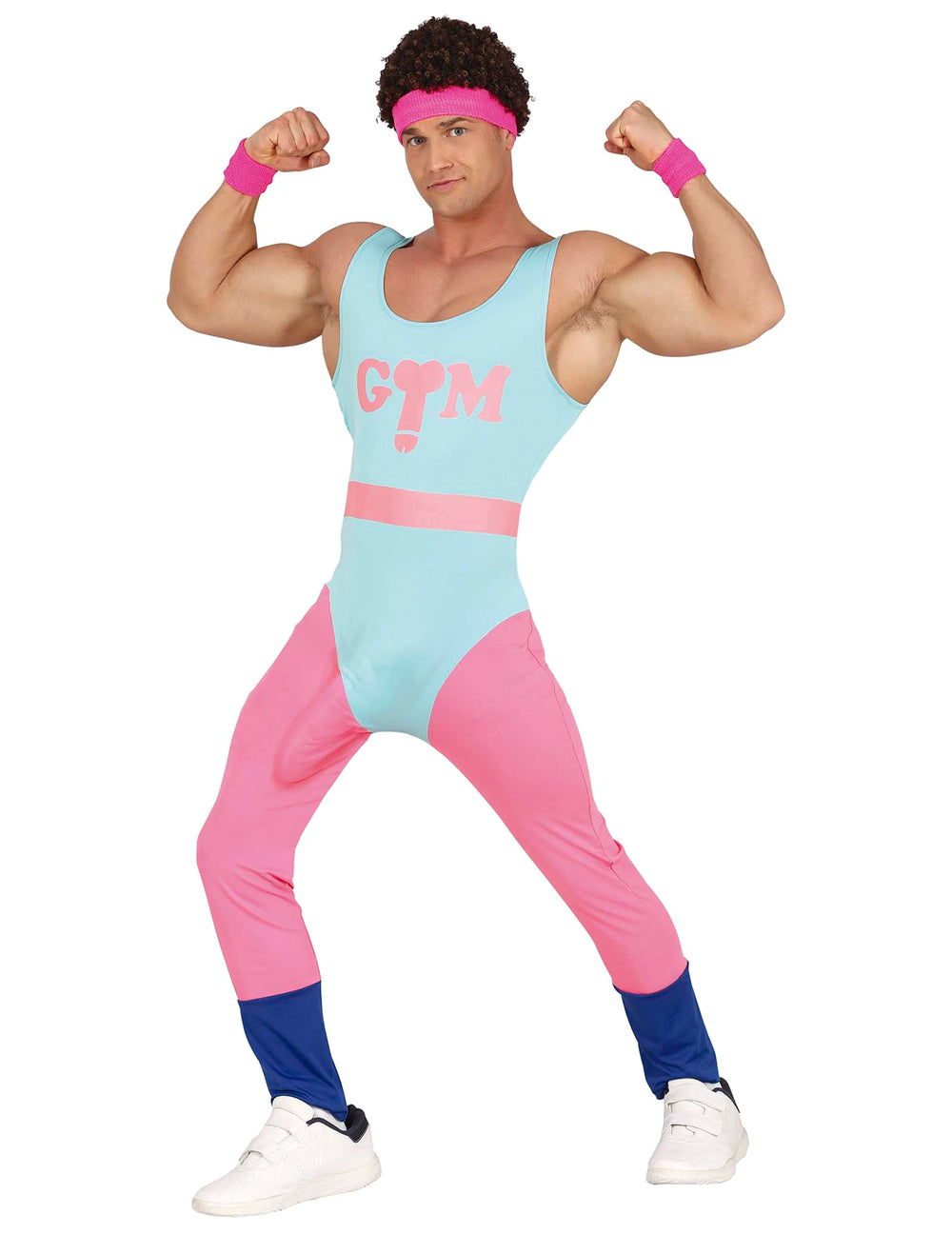 Déguisement aérobic humoristique pour homme bleu et rose