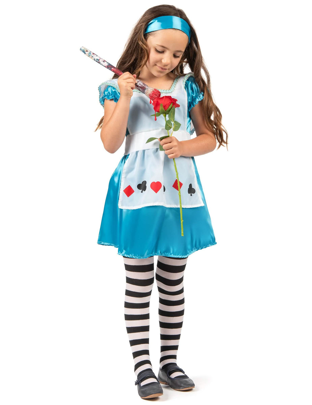 Detail růžová a štětce kostýmu Alice pro dívku