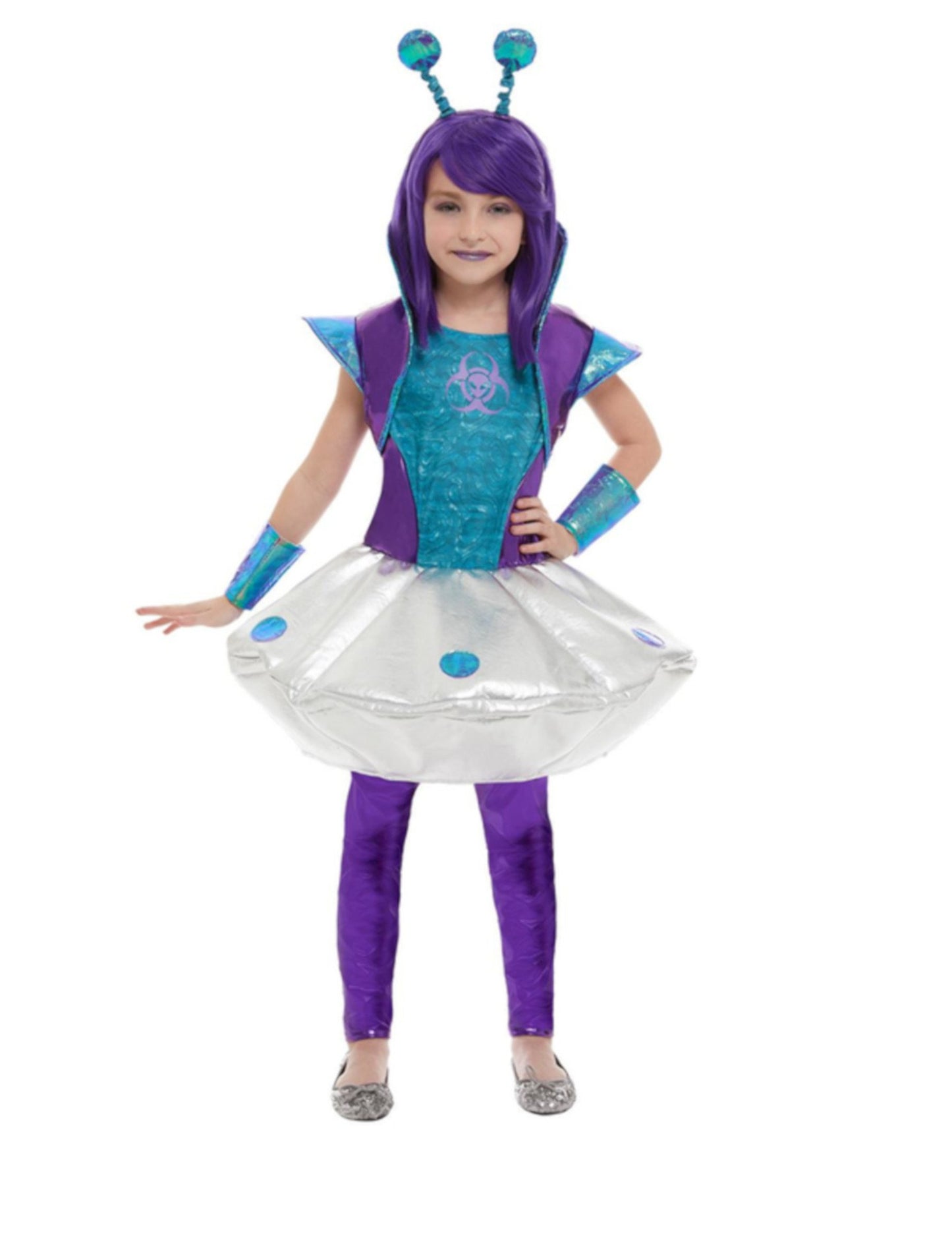 Modrofialový kostým mimozemšťana pro dívky