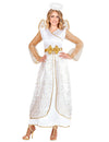 Déguisement d'ange pour femme blanc et or avec ailes et auréole