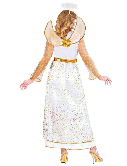 Dámský kostým anděla v bílém a zlatém provedení