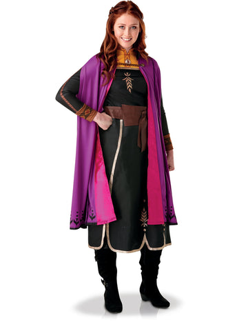 Déguisement Anna La reine des neiges 2 pour femme noir avec cape violette