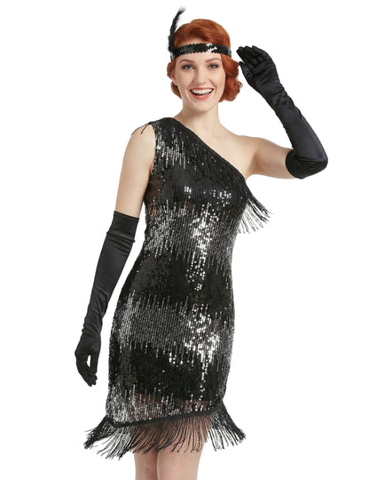 Pohled zepředu na dámský kostým 20. let