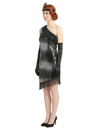 Profilový pohled na dámský kostým 20. let