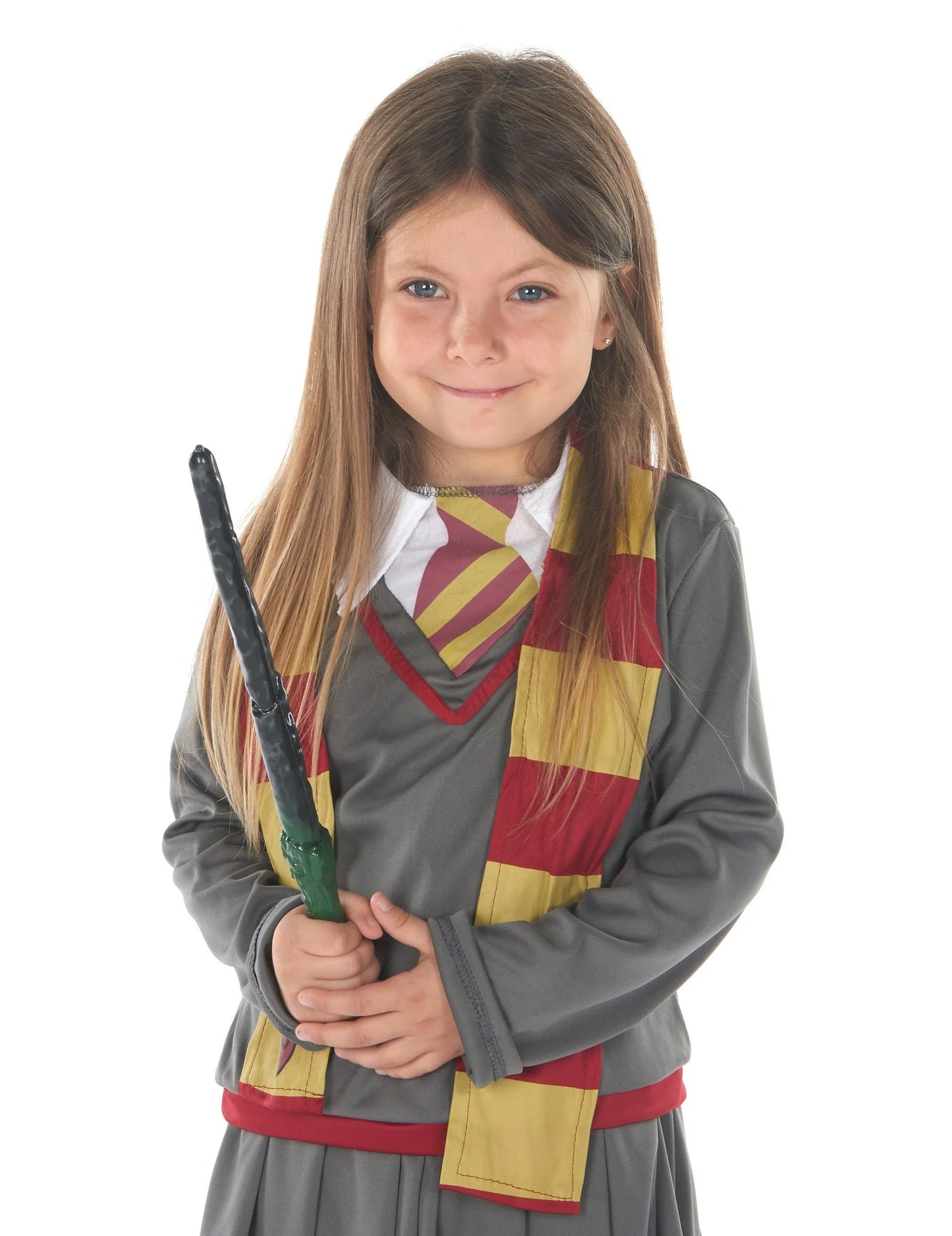 Gros plan sur la baguette magique du déguisement apprentie sorcière pour fille