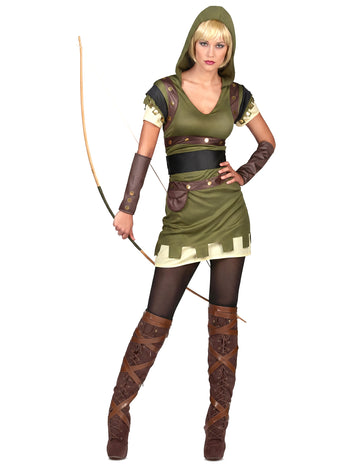Verführerische Bogenschützin Waldmädchen-Damenkostüm grün-braun