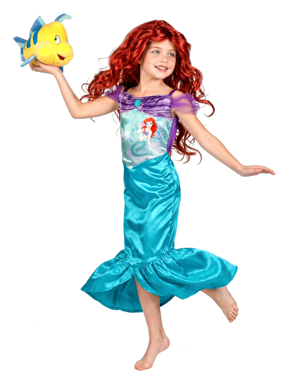 Déguisement Ariel la Petite Sirène basique pour fille turquoise et violet