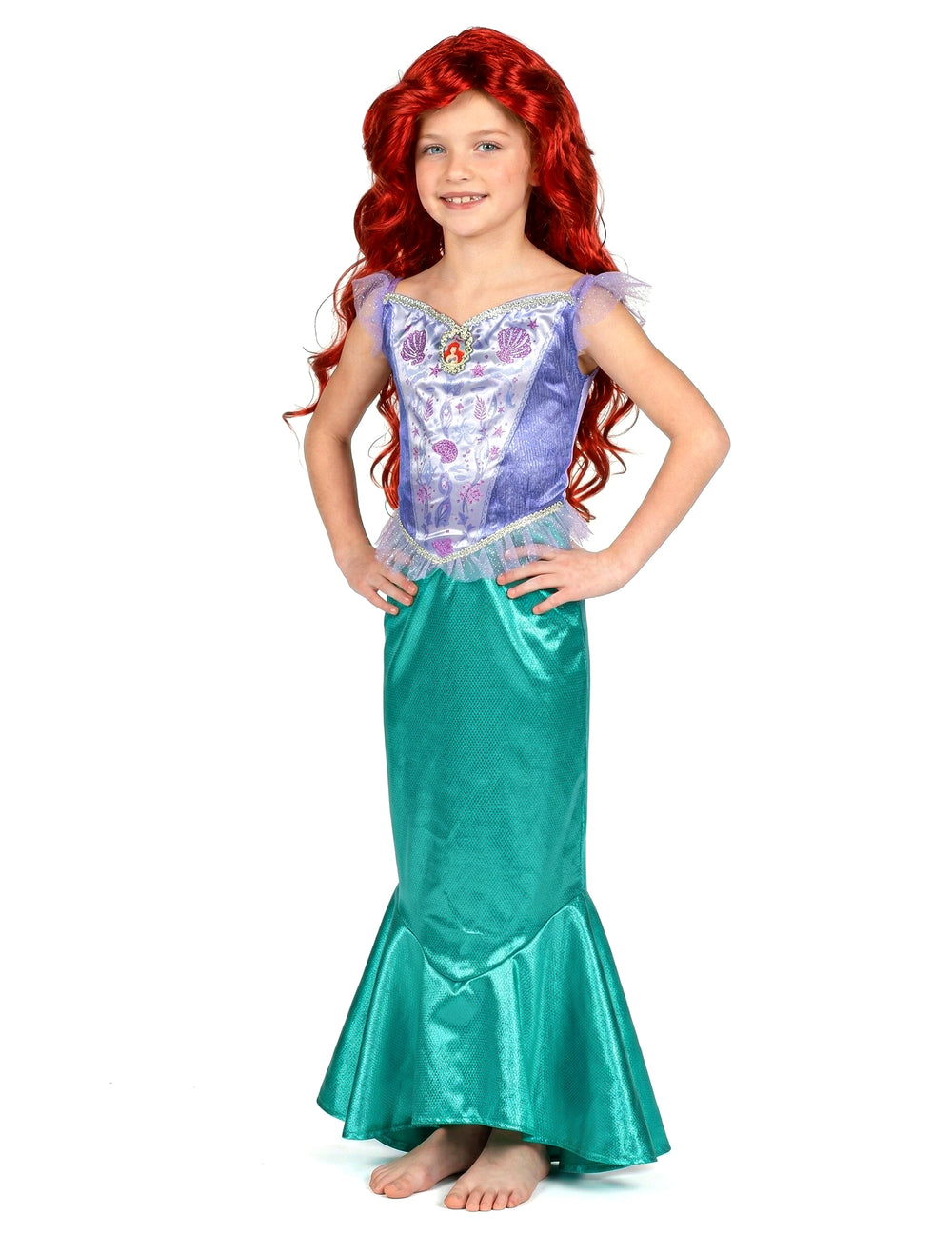 Vue de profil du déguisement Ariel la Petite Sirène™ classique pour fille