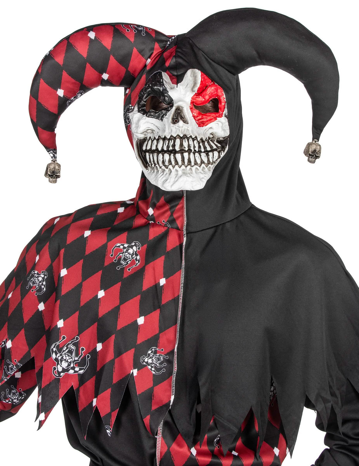 Detail na hrudník a masku kostýmu Arlequin du mal luxus pro muž