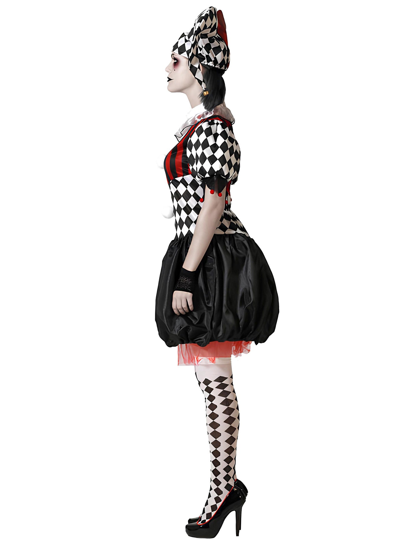 Déguisement Arlequin effrayant femme grande taille
