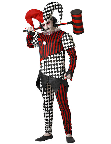 Déguisement Arlequin effrayant homme grande taille