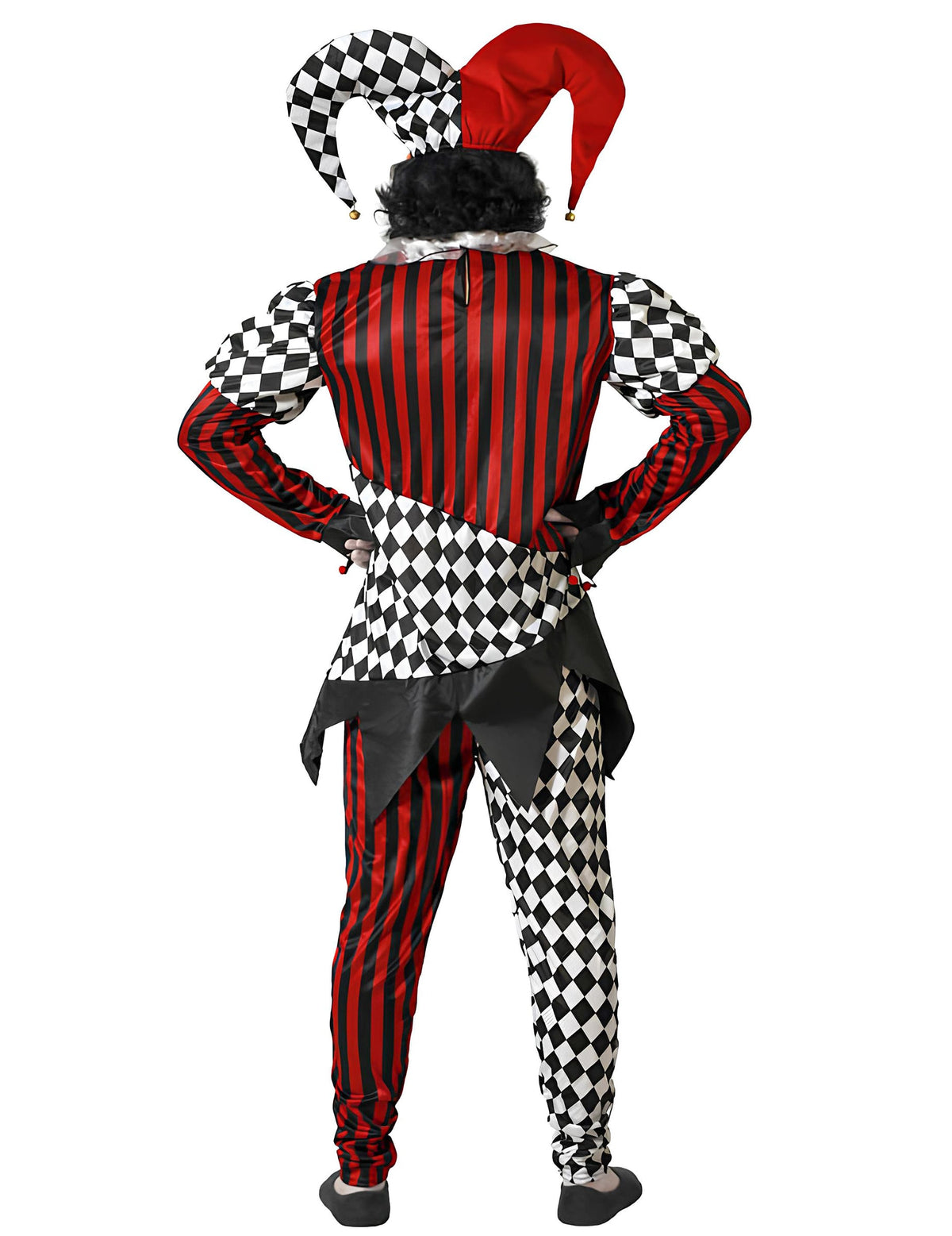 Vue de dos du déguisement Arlequin effrayant pour homme
