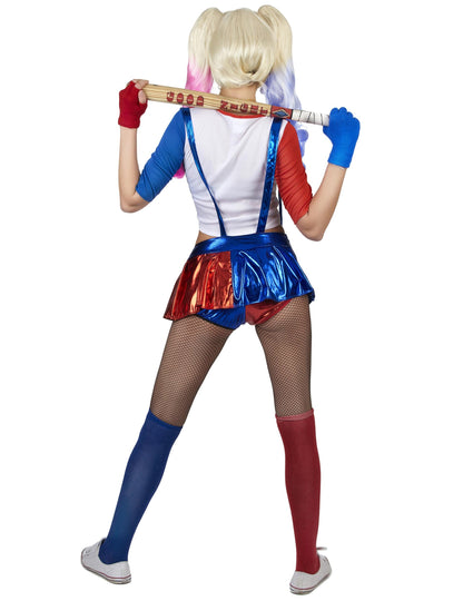 Vue de dos du déguisement Arlequine diabolique pour femme