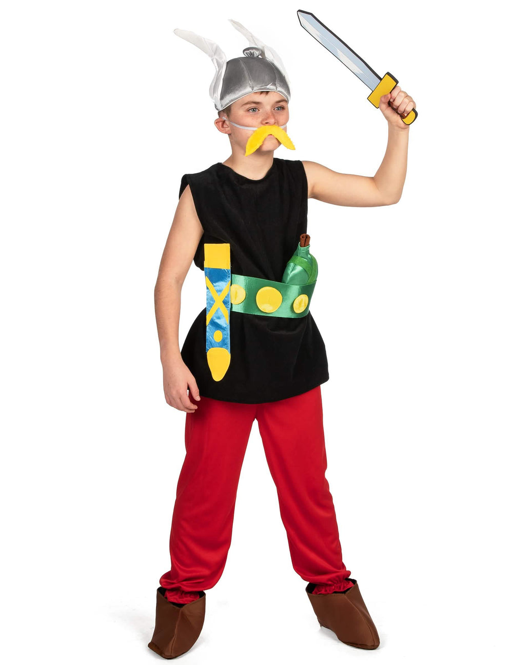 Kostým Asterix pro dítě s okřídlenou helmou a žlutámi kníry
