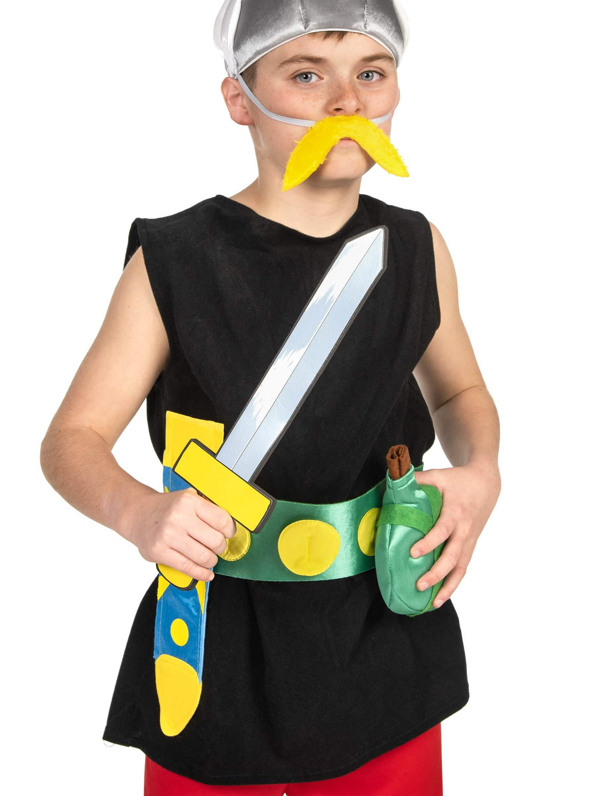 Kostým Asterix pro dítě s helmou a žlutámi kníry