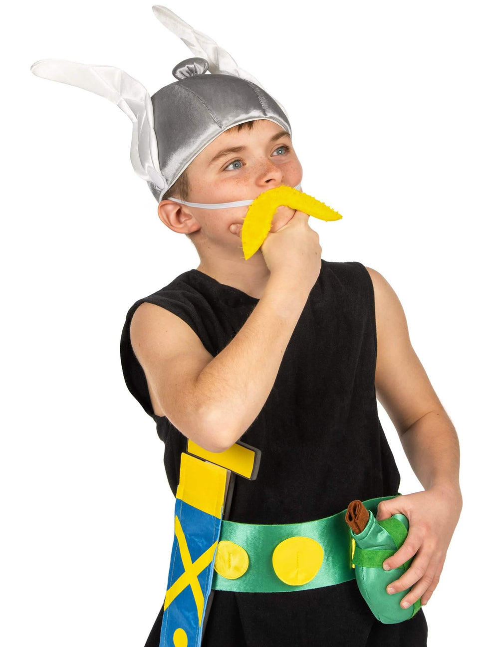 Detail na přilbu a knír kostýmu Asterix pro dítě