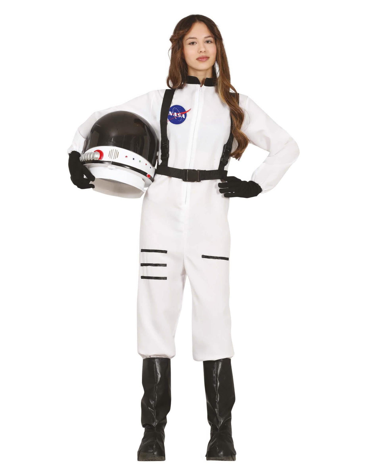 Čelní pohled na bílý kostým astronauti pro teenager