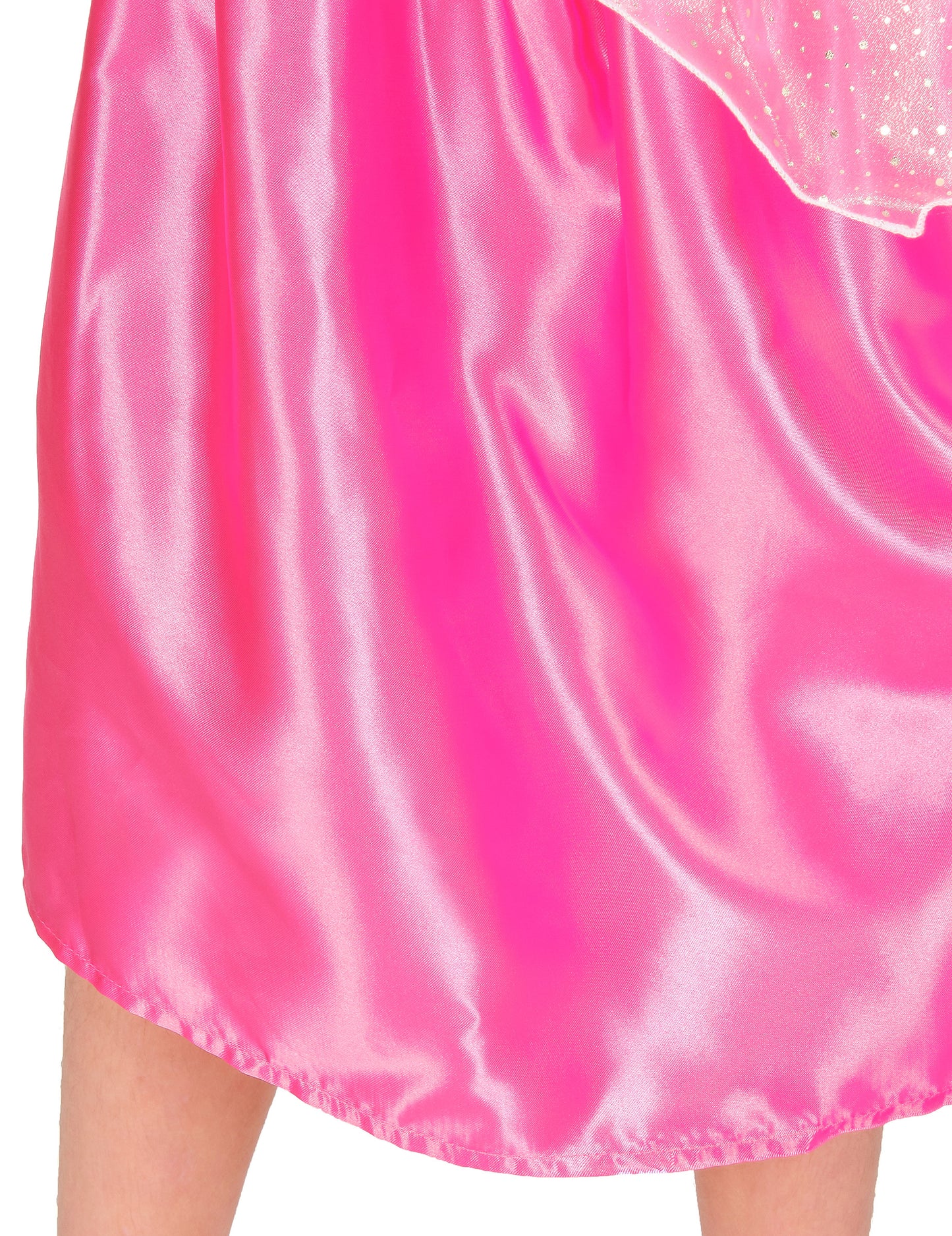 Détail du tissu satiné rose du déguisement Aurore La Belle au bois dormant™