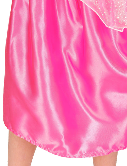 Détail du tissu satiné rose du déguisement Aurore La Belle au bois dormant™