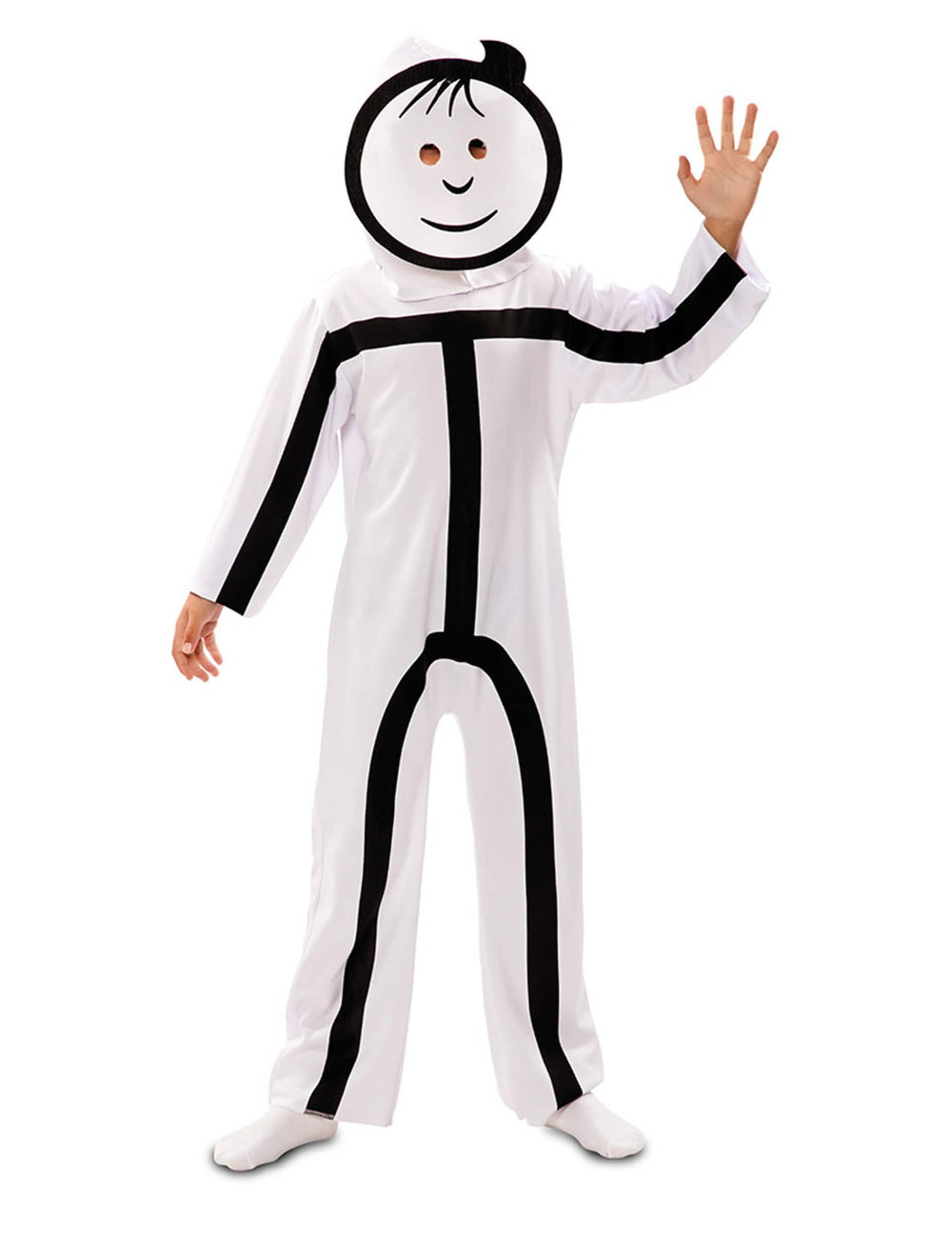 Kostým Stickman pro dítě bílá a černá s maskou